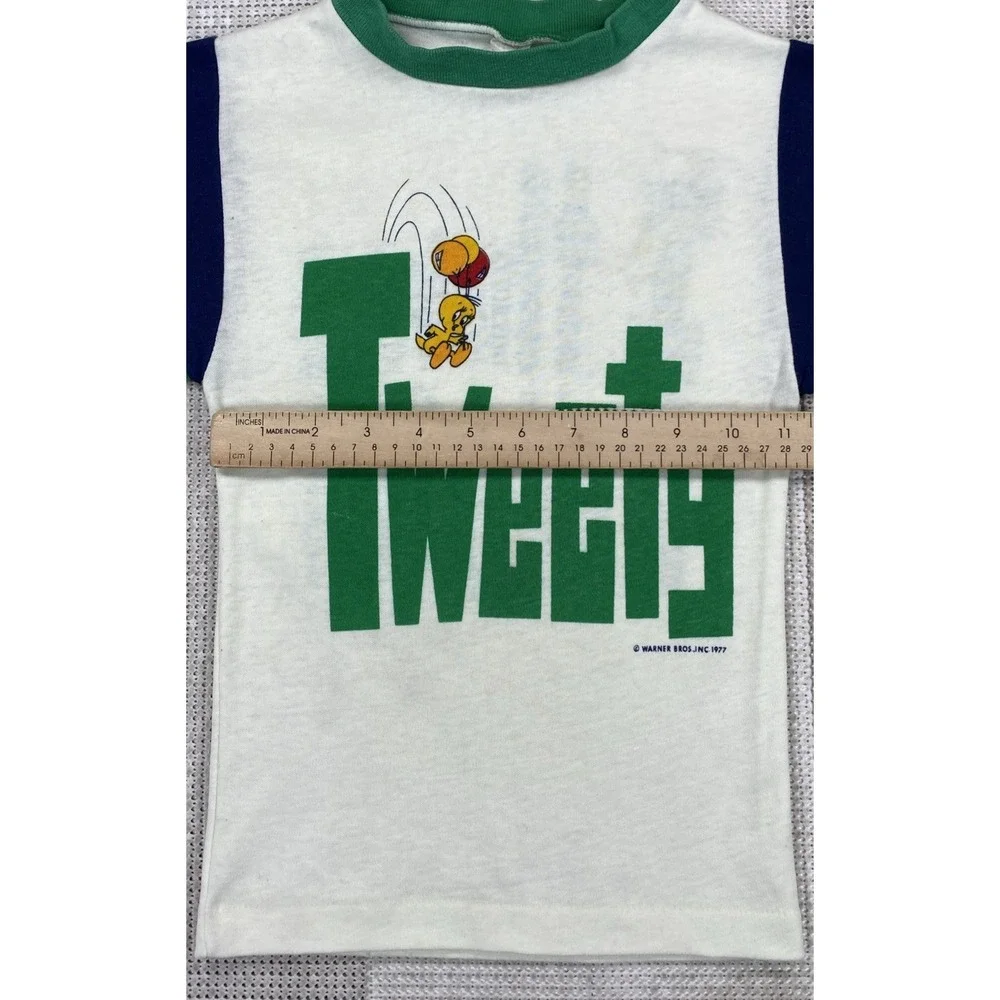 Vintage Tweety Bird I Thaw A Puddy Cat‎ T-Shirt Warner Bros 1977 Kids
